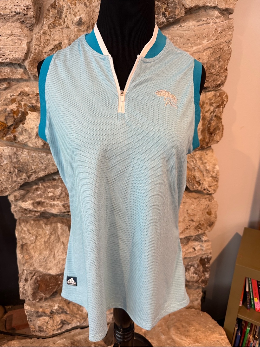 Adidas Torrey Pines Women’s Light Blue Sleeveless Polo Top Sz L